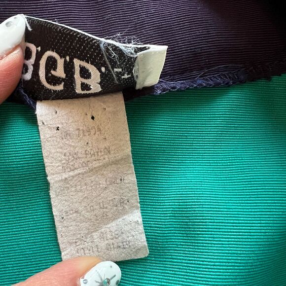 vtg 80s color blocked green open front blazer size 14 made in USA casual - Picture 12 of 12